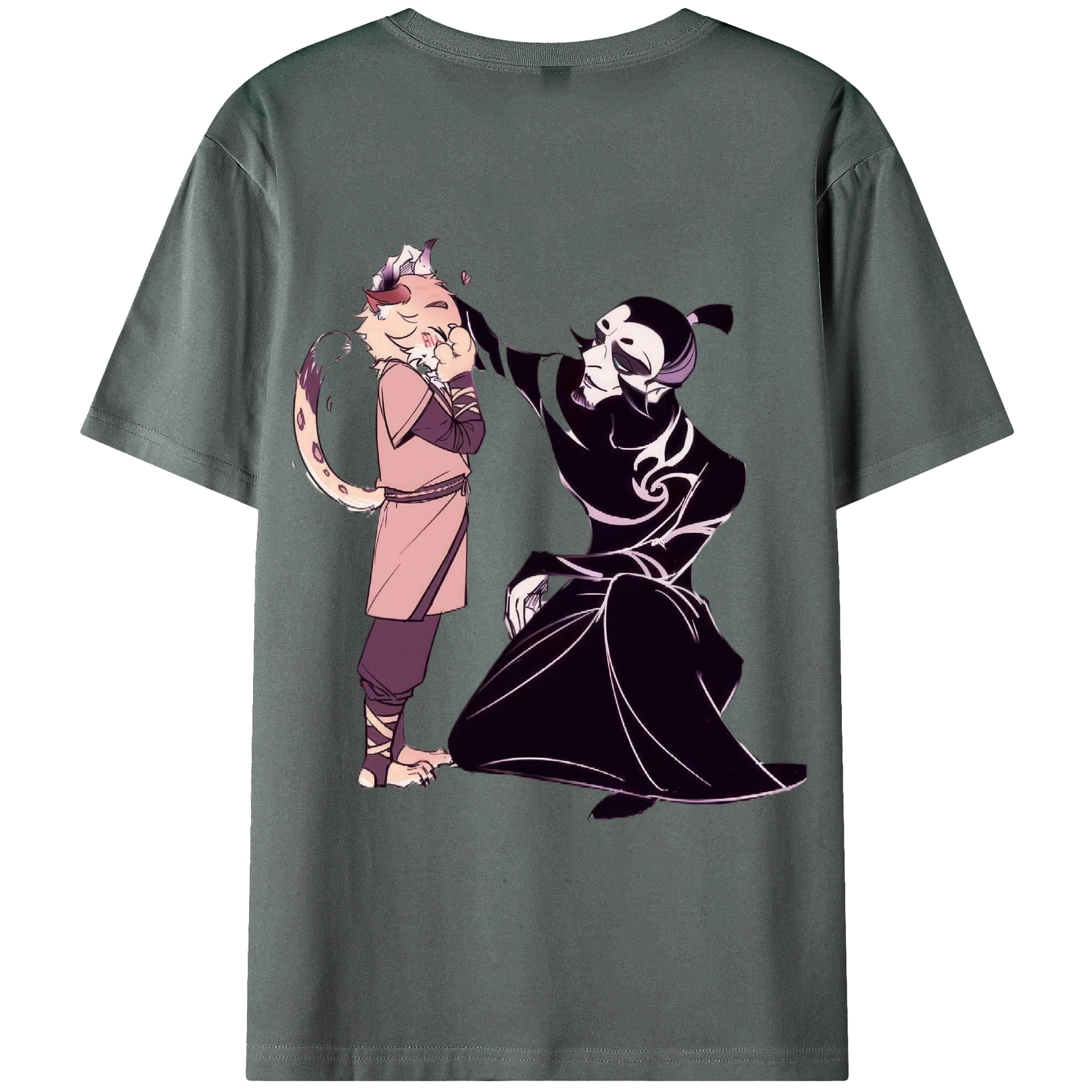 （画像用） Ne Zha 2 ナタ 魔童の大暴れ 綿100％ メンズ半袖Tシャツ（バックプリント） 通気性